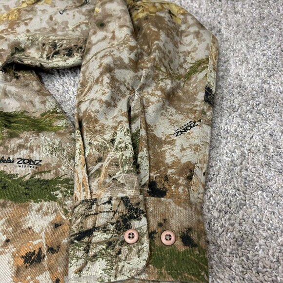 Cabelas Zonz Western Men's Small Camo Woodland Button Up Hunting Shirt NWOT - Picture 5 of 9